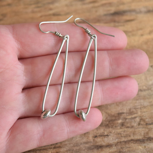 Modernist Sterling Dangle Earrings